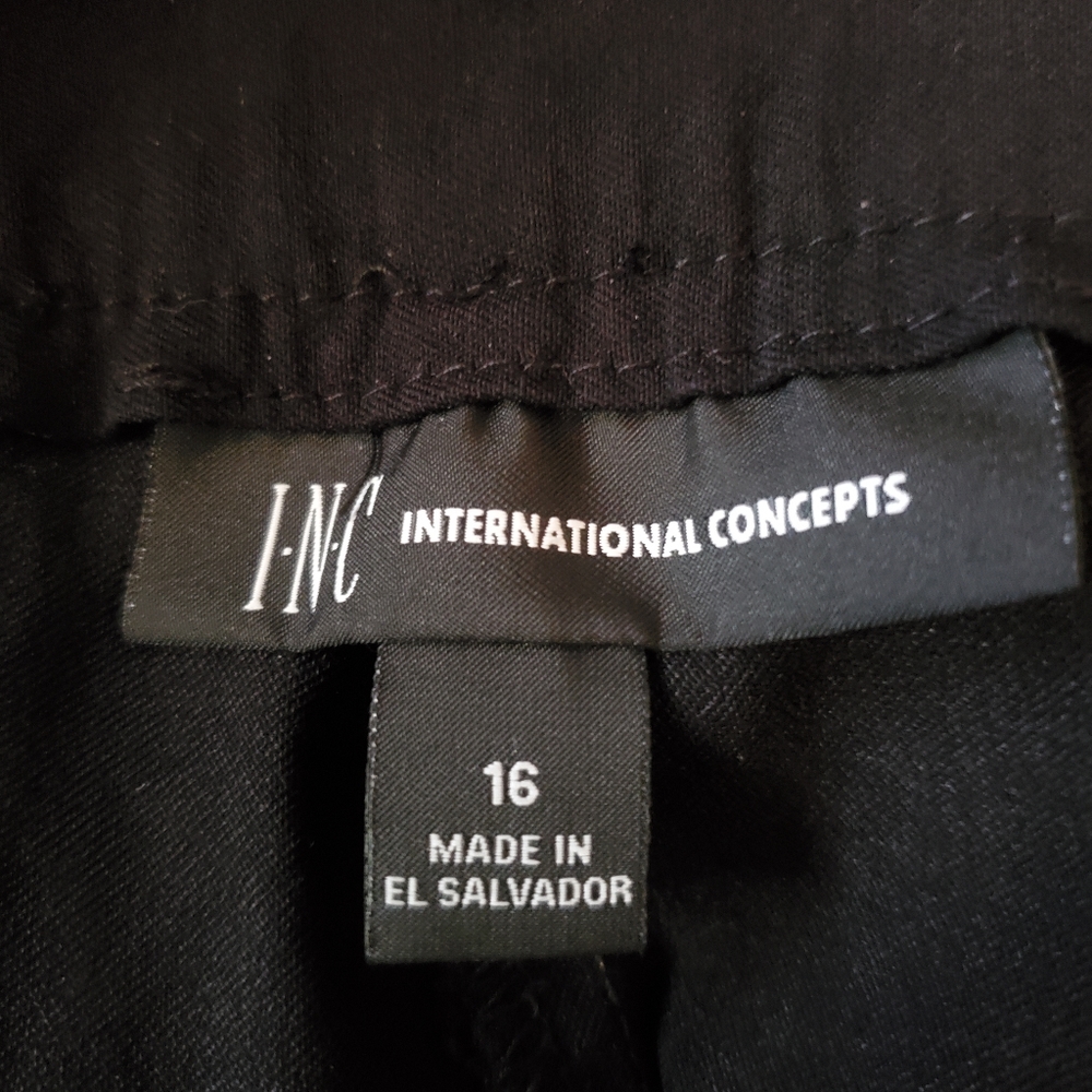 INC International Concepts Side Stripe Pull On Pants, 16, Black w/Blue & White - Picture 4 of 5